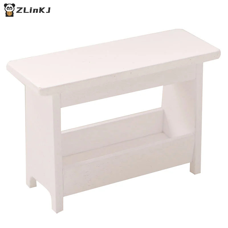 ▶1:12 Dollhouse Mini Stool Desk Table Model Cabinet Bookshelf Furniture Decor Toy Zpaxo