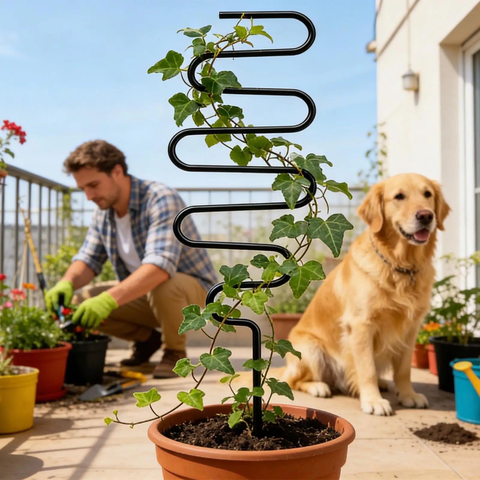 Plant Support Stakes Metal Plant Support Rack Garden Metal Trellis for Indoor Outdoor Garden Balcony Home Gardeners Zpaxo