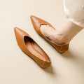 2026 New Women's Pumps Large Sizes Pointed-Toe Solid Color Women's Shallow-Mouth Comfortable Boat Shoes Zpaxo Brown(heel3.5cm ) 39