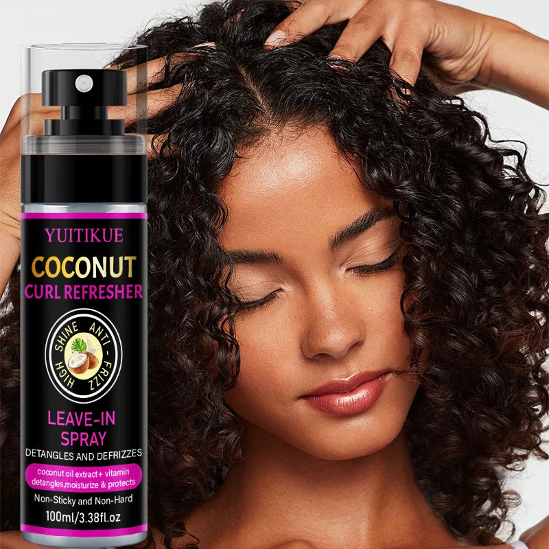 YUITIKUE Coconut Curl Refresher Spray | Leave-In Detangler Curl Refresher Spray Zpaxo