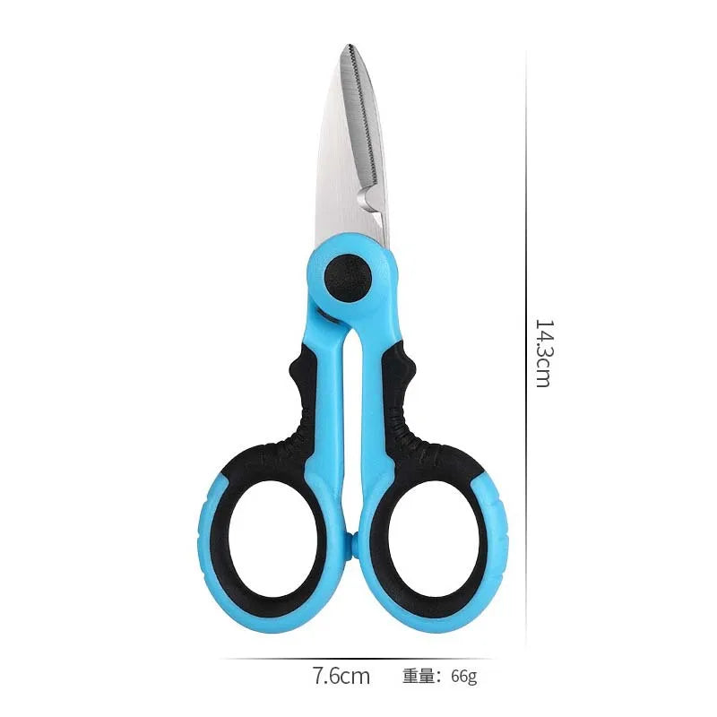 Stainless Steel Fishing Scissor Accessories Electrician Portable Scissors Plier Cut PE Braid Line Lure Carp Fishing Tools Zpaxo