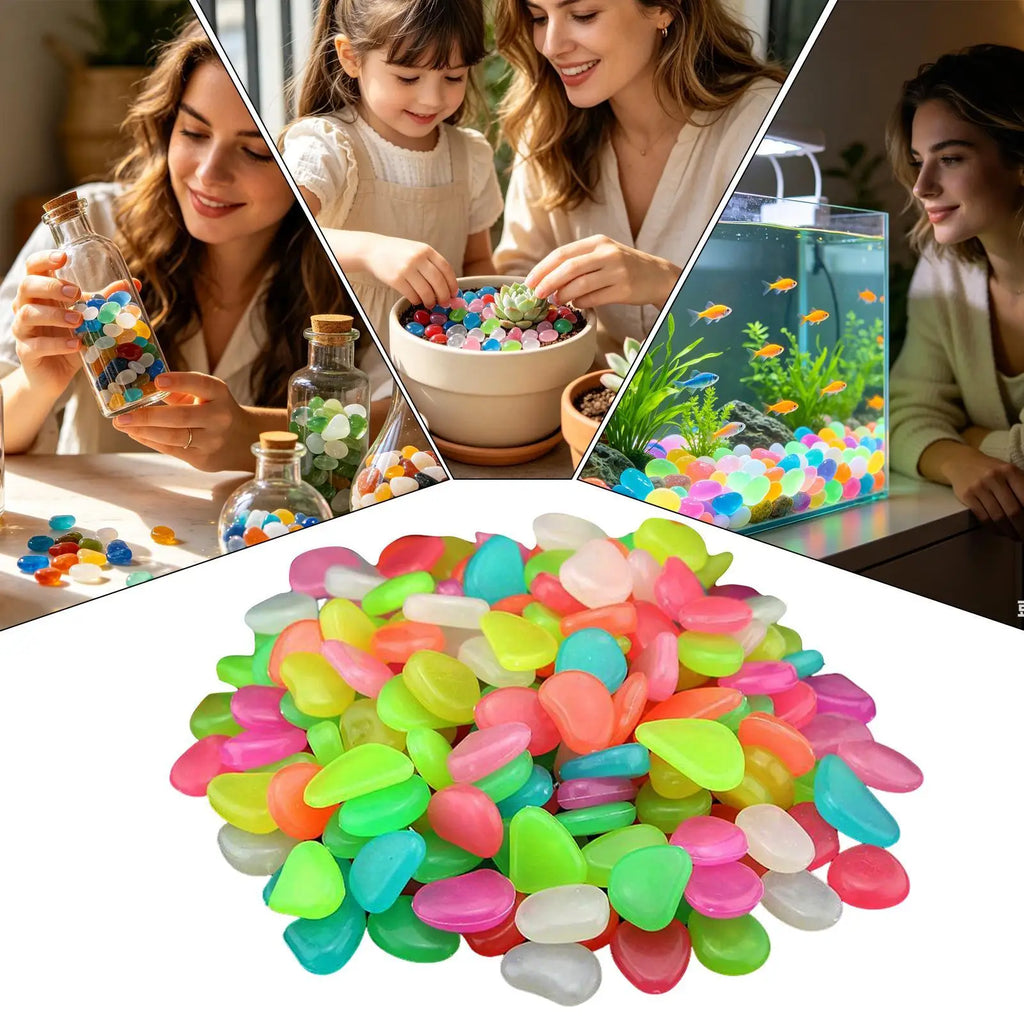 Glow Stones Multicolor Luminous Pebbles Garden Path Decor