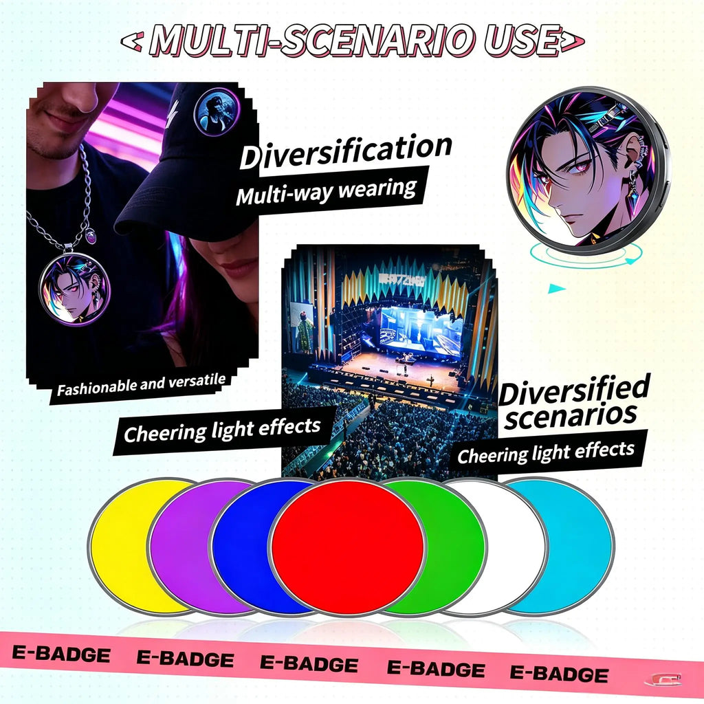 Dynamic Electronic Badge HD Touch Screen Digital Photo Display Pin
