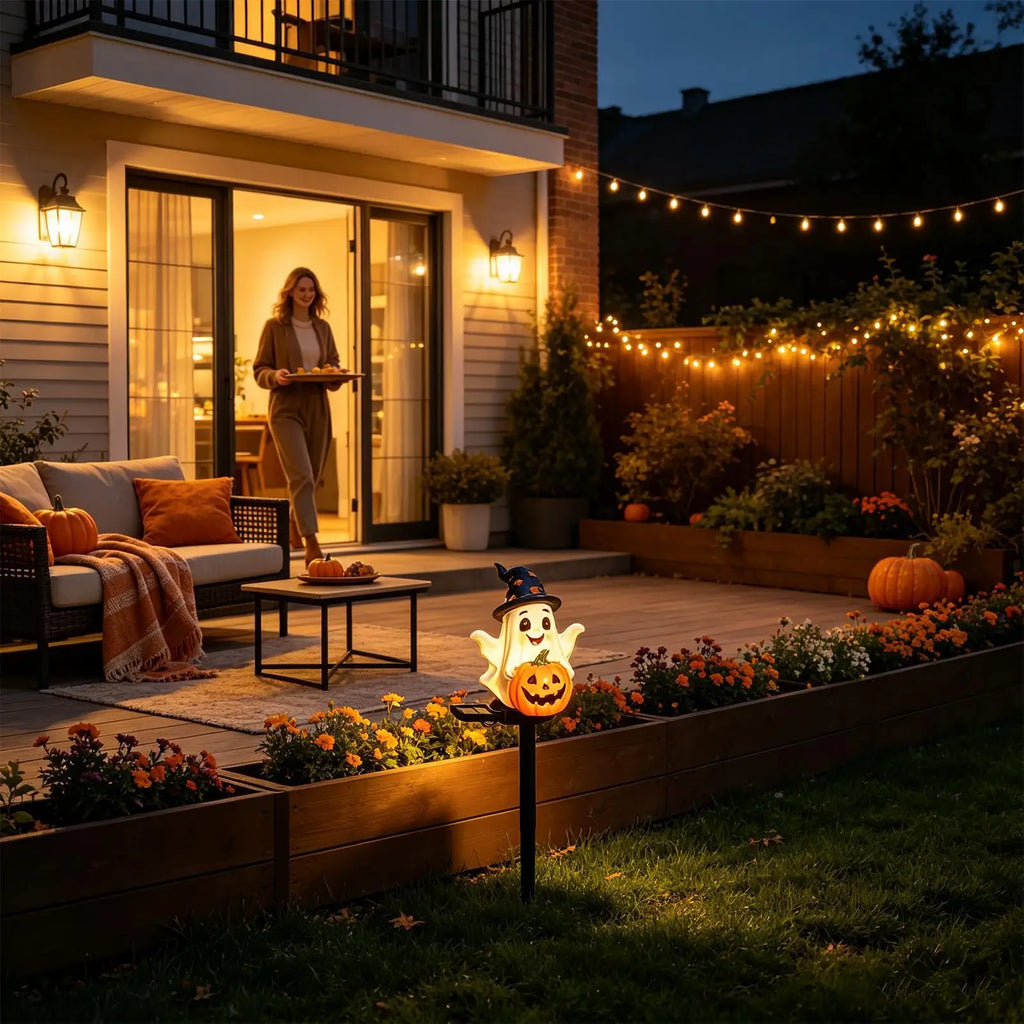 Halloween Solar Lights Spooky Weatherproof Outdoor Decoration Ghost