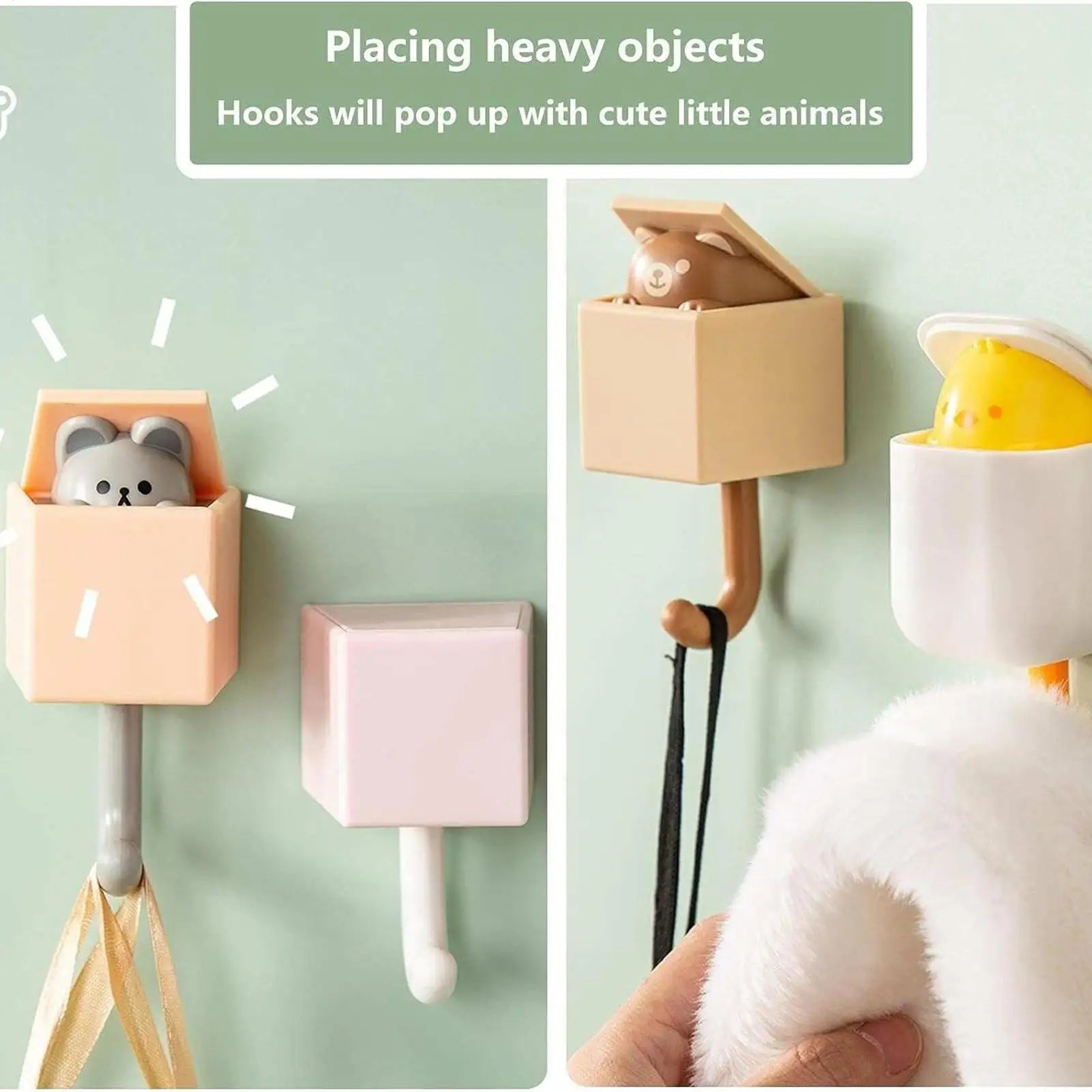 Adhesive Hooks 4 Cute Funny Cat Space Saving Hanger Towel Hook Key