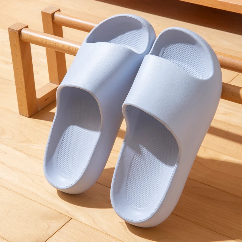 Summer Unisex Lightweight EVA Flip Flops Solid Cloud Feel Non Slip Zpaxo Blue 36-37