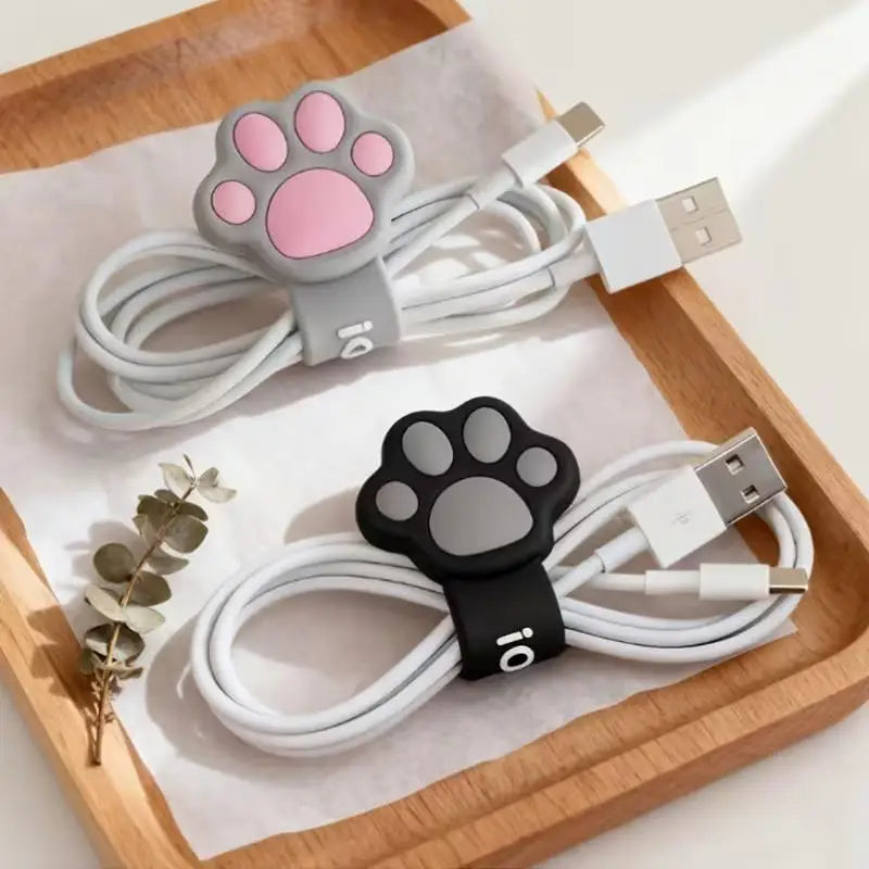 1pcs Cat Paw Cable Winders – Spiral Organizer for Earphone, Charging Cables, Portable & Practical Zpaxo