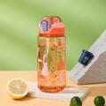 BPA Free Plastic Water Bottle Portable Leak Proof Sports Bottle 600ml Lightweight Reusable Drinking Bottle for Gym Fitness Outdo Zpaxo Orange 501-600ml