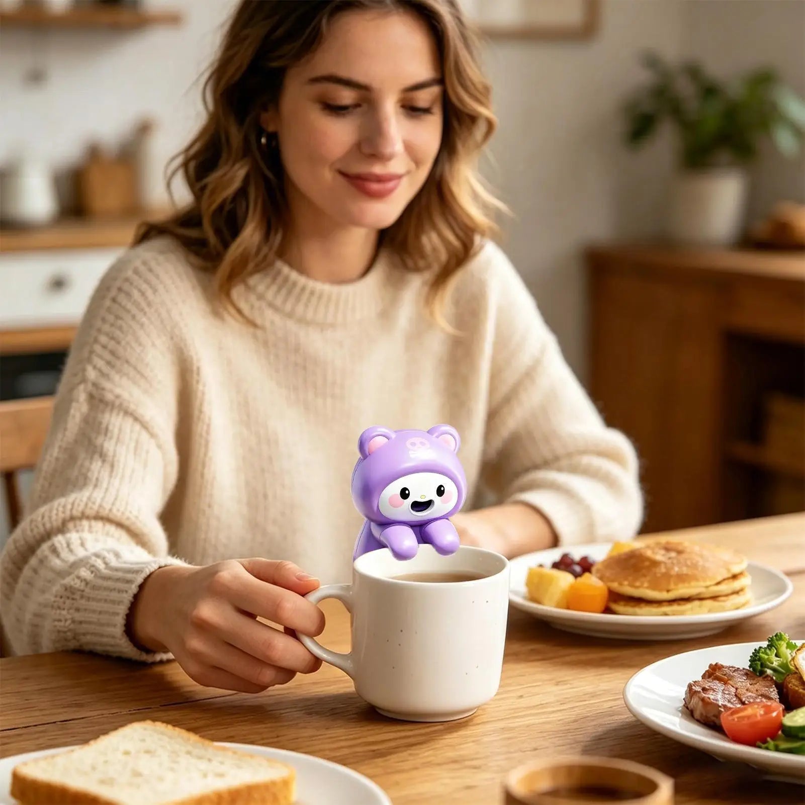 Small Fan For Cooling Food Quiet Animal Shape USB Rechargeable Personal Soup Cooler Fan For Soups Stews Coffees Teas Baked Goods Zpaxo