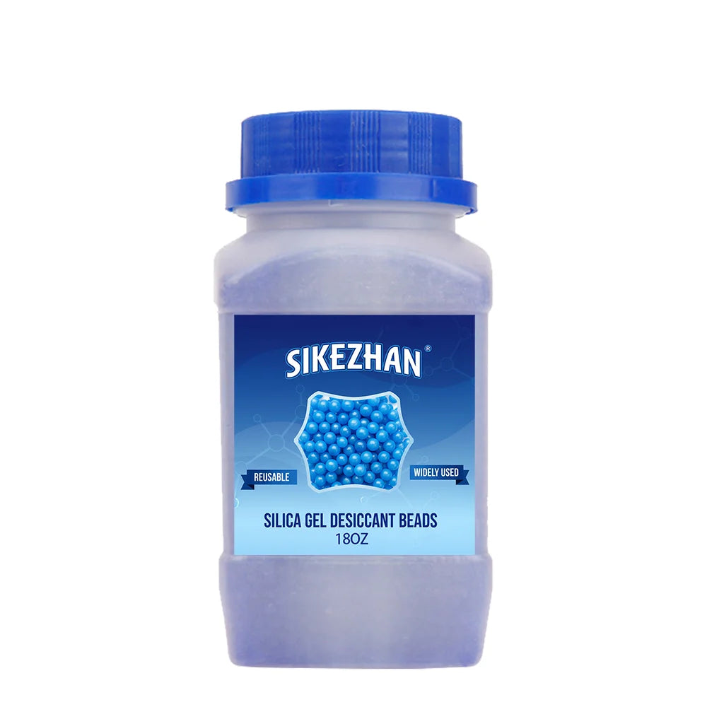18OZ Blue/orange Waterproof Reusable Silica Gel Beads Bottles Moisture Absorber Electronic Product Desiccant Dehumidifie Zpaxo Blue 18OZ