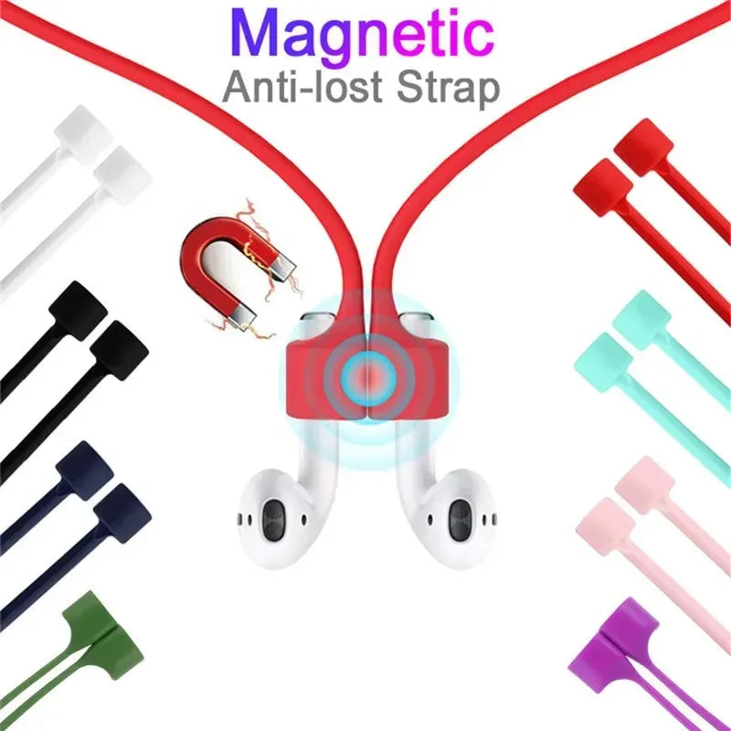 Magnetic Silicone Anti-Lost Neck Strap for AirPods (1–5 Pack)