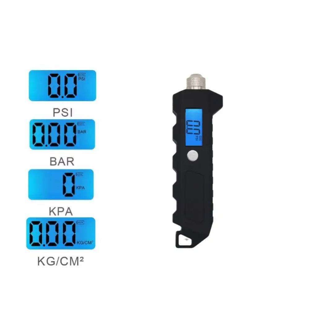 Digital Display Truck Tire Pressure Gauge LCD Display Backlit Tire Pressure Meter Multiple Units Large Range Zpaxo