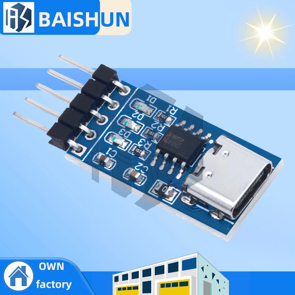 CH340N Type-c TTL Converter Module 5V 3 3V DC Serial Adapter Ideal Zpaxo