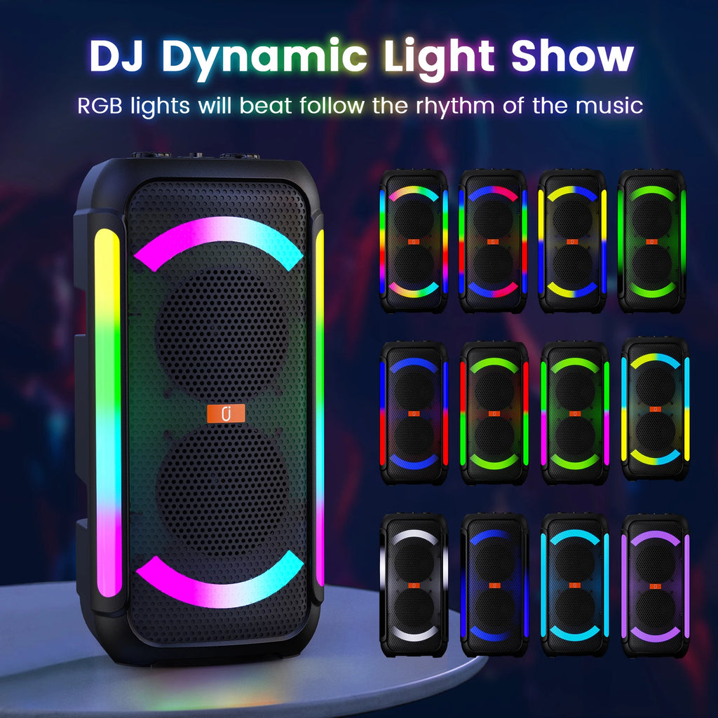 JYX Karaoke Speaker 2 Wireless Microphones Portable Bluetooth DJ