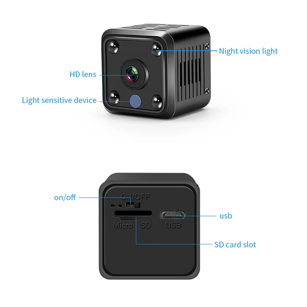 X6 Mini IP Cameras HD 1080P Wifi Sports Wireless Security Surveillance Built-in Battery Night Vision Smart Home Cameras Zpaxo