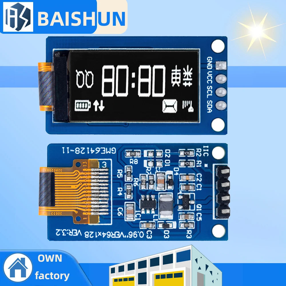 0.78 inch OLED LCD module 80*128 dot matrix screen 0.78 inch oled LCD I2C interface screen for arduino Zpaxo
