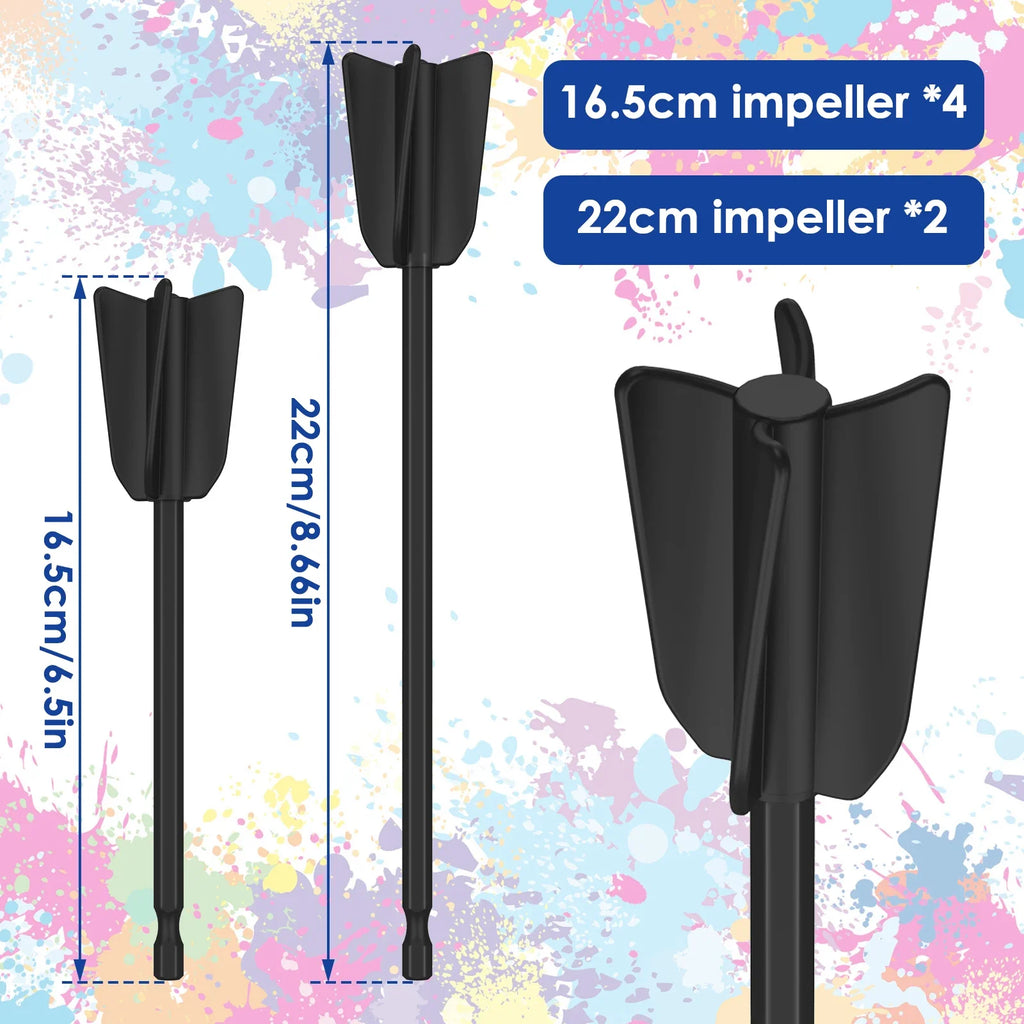 4/6Pcs Mixer Paddle 4-Blade 6.5/8.7 Inch Reusable Powerful Mixer Attachment Reduce Bubbles Quick Mixer Part for Paint 2024 Zpaxo 6PCS