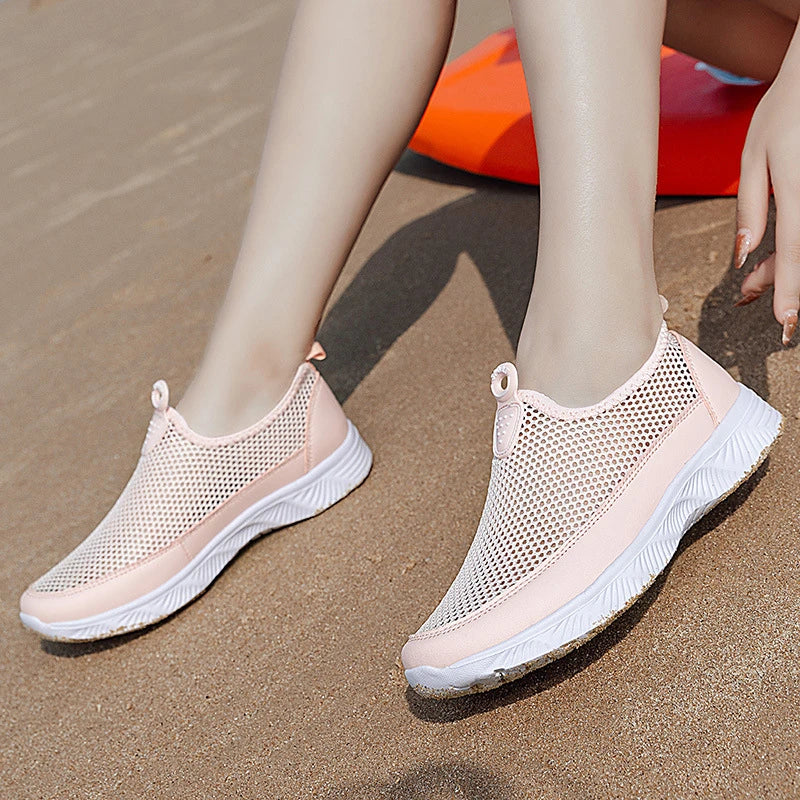 Slip Couple Shoes Lightweight Breathable Flying Woven Casual Sneakers Zpaxo S2306 Pink 44 China Mainland