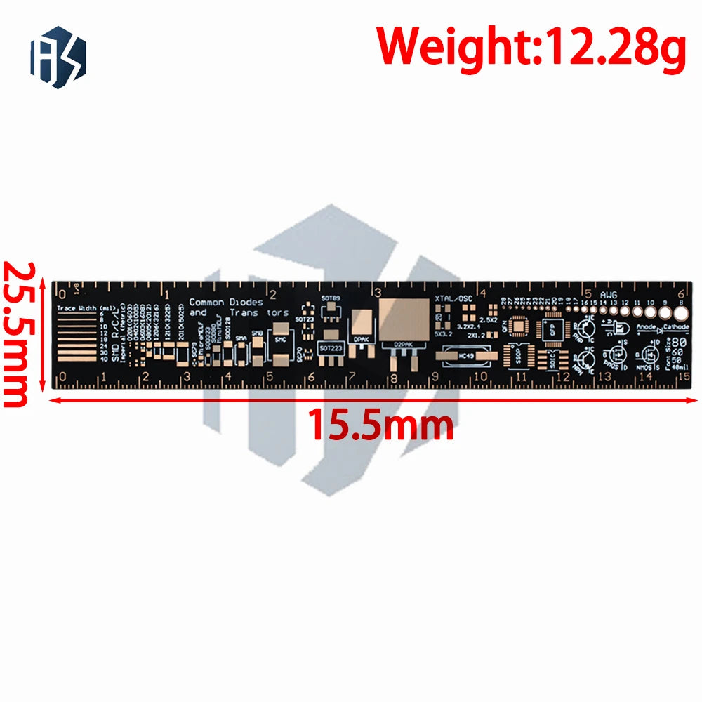 1‌~5PCS Multifunctional PCB Reference Ruler v2.6 – Integrated SMD Trace Width Guide for Electronic Engineers Zpaxo