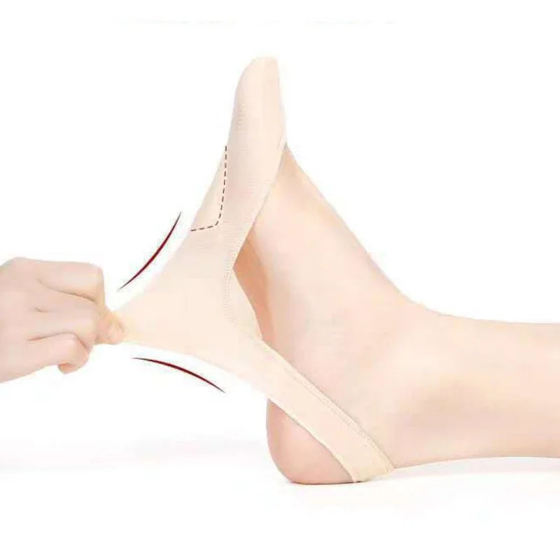 2 Pairs Ultra-thin Ice Silk Boat Socks Forefoot Pad Shallow Non-slip