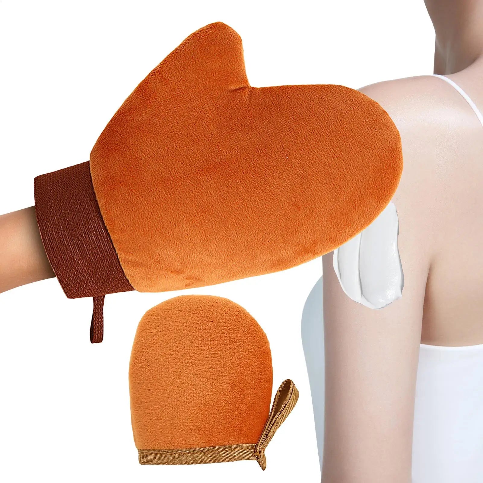 2-Pack Self-Tanning Mitt – Streak-Free Flocking Applicator Self-Tanning Mitt Zpaxo