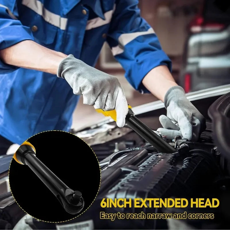 Cordless Ratchet Wrench Upgraded Extended Head Removal Screw Nut 220N