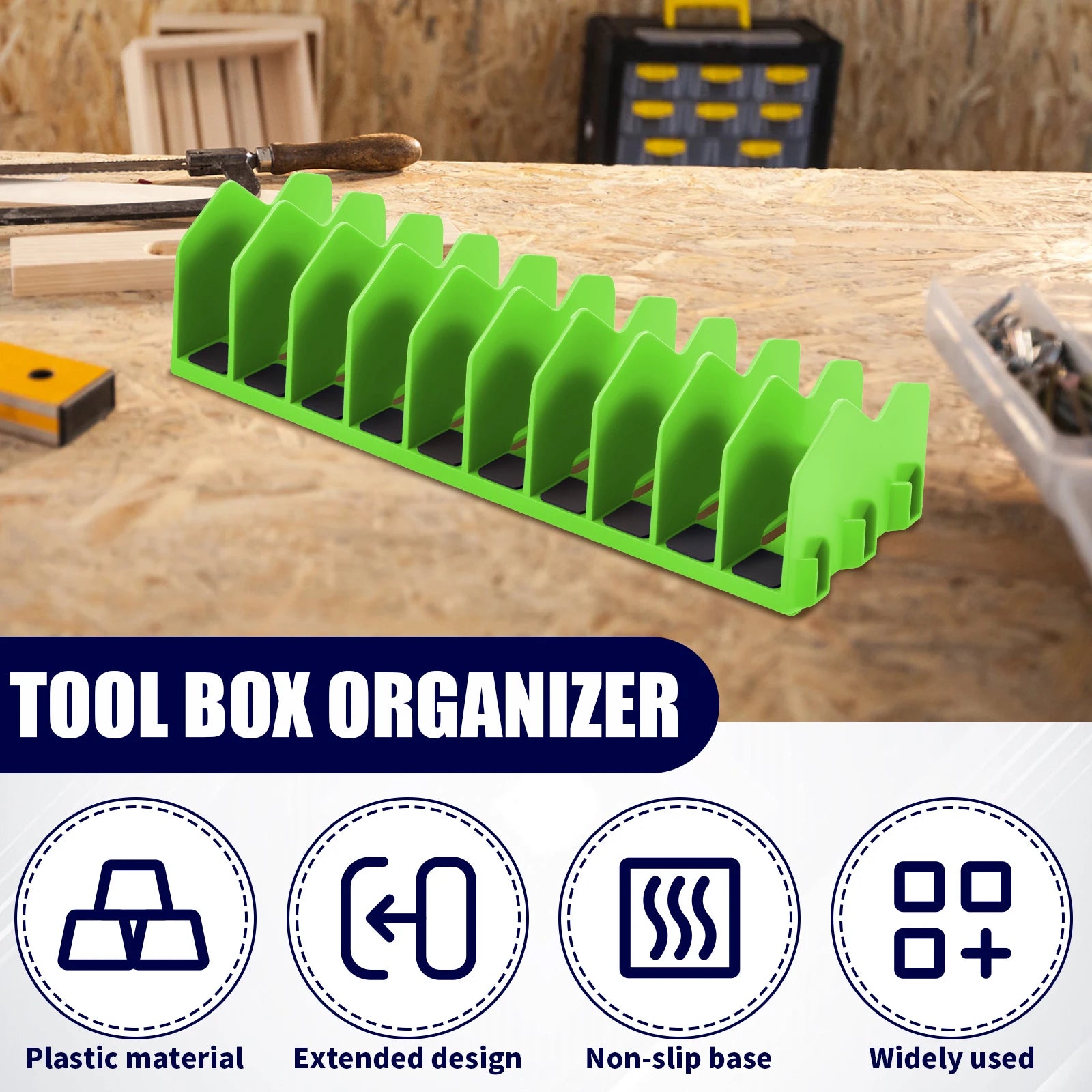 2/4 Pcs 10 Slots Plier Organizer Plastic Tool Rack with Nonslip Rubber Base Space Saving Toolbox Storage Pliers Cutters Wrenches Zpaxo