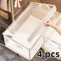 4pcsTransparent PVC Clothes Storage Basket Waterproof Fabric Box