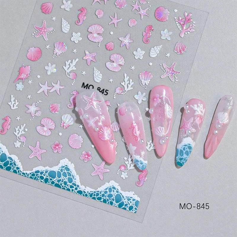 5D Summer Lemon Nail Art Sticker Relief Fruit Self-adhesive Decals Zpaxo MO-845
