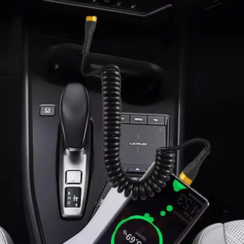 120W USB C to Type C Fast Charge Spring Cable Telescopic Car Phone Charger Data Cord For iPhone Samsung Xiaomi Realme USB Cables Zpaxo