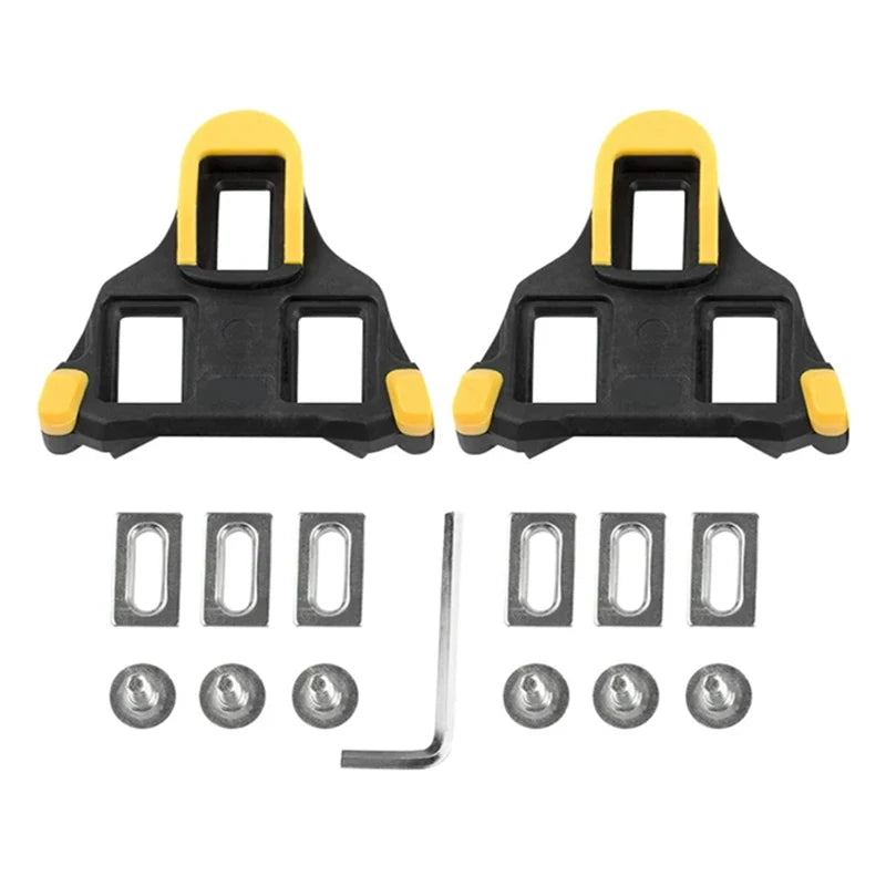 Cycling Pedals Cleat Bike Cleats Self-locking Lightweight Platform Pedals 3 Bearings Pedals Indoor Cycling Road Bike Accesseries Zpaxo Yellow