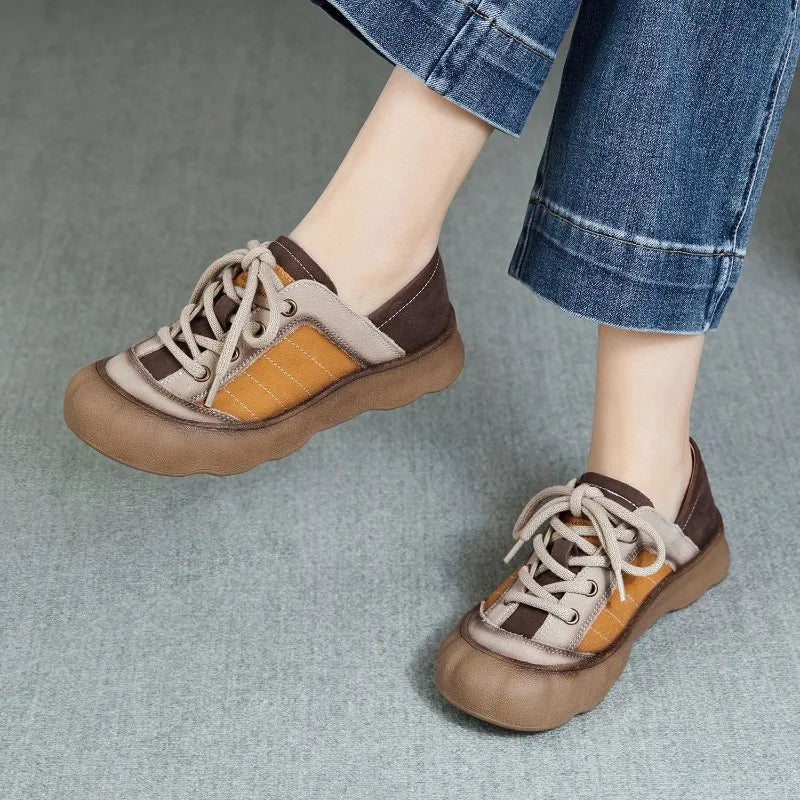 Spring Autumn Women's Fashionable Round Toe Double Comfortable Zpaxo