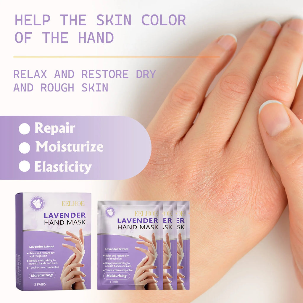 Lavender Moisturizing Hand Mask Nourishing Exfoliating Remove Dead Skin Brightening Niacinamide Hand Care for Soft Smooth Skin Zpaxo