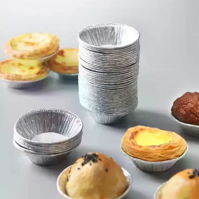 50/100pcs Mini Pot Pie Bake Plate Disposable Baking Tart Molds Cupcake Pan Pudding Mould Round Baking Cup Zpaxo