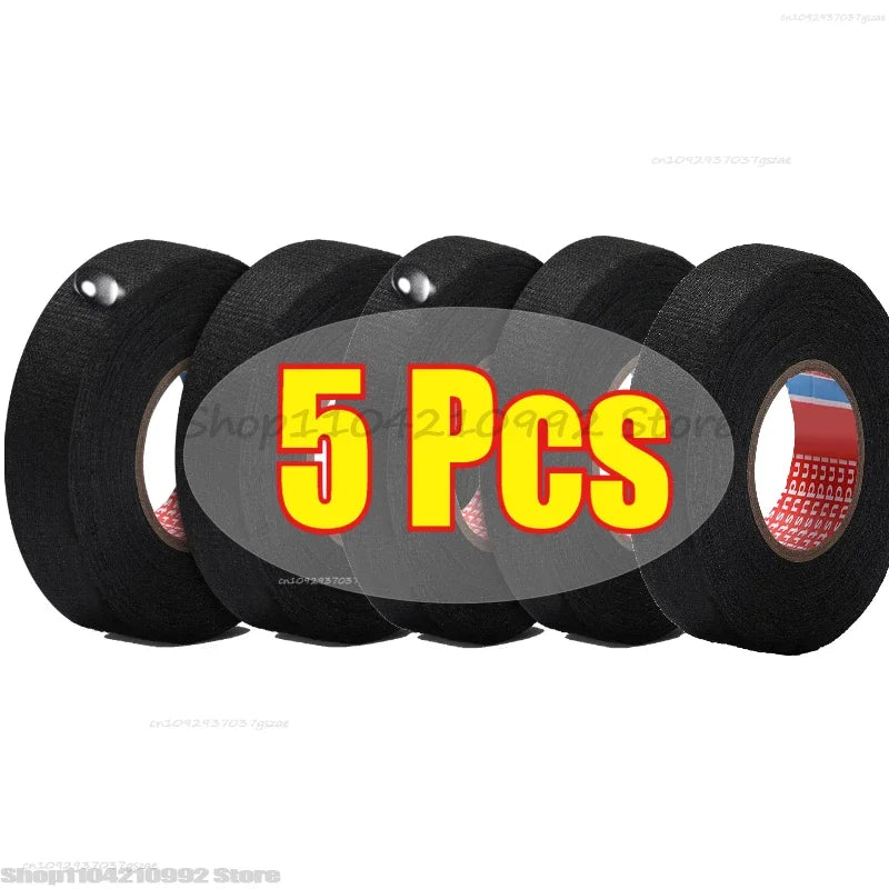 Automotive Fabric Insulation Tape Electrical Insulating Tape Heat Resistant Tape Harness Wiring Loom Protection Waterproof Tape Zpaxo 5 PCS 15M-(591inch) 25mm (0.98inch)