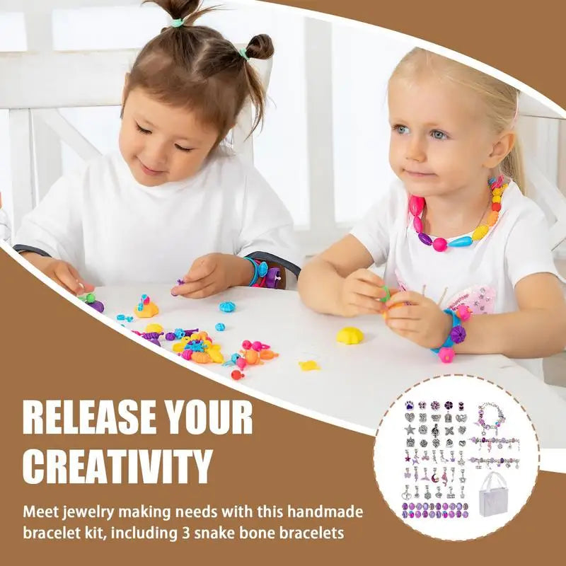 Jewelry Making Kit For Girls Handmade Bead Making Kit Bead Bracelet Kit Trendy Charm Bracelet Necklace Kit Kids Beading Craft Zpaxo