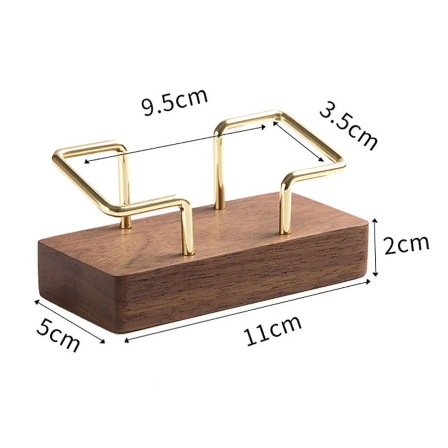 Creative Wood Business Card Holder Metal Storage Stand High-end Home