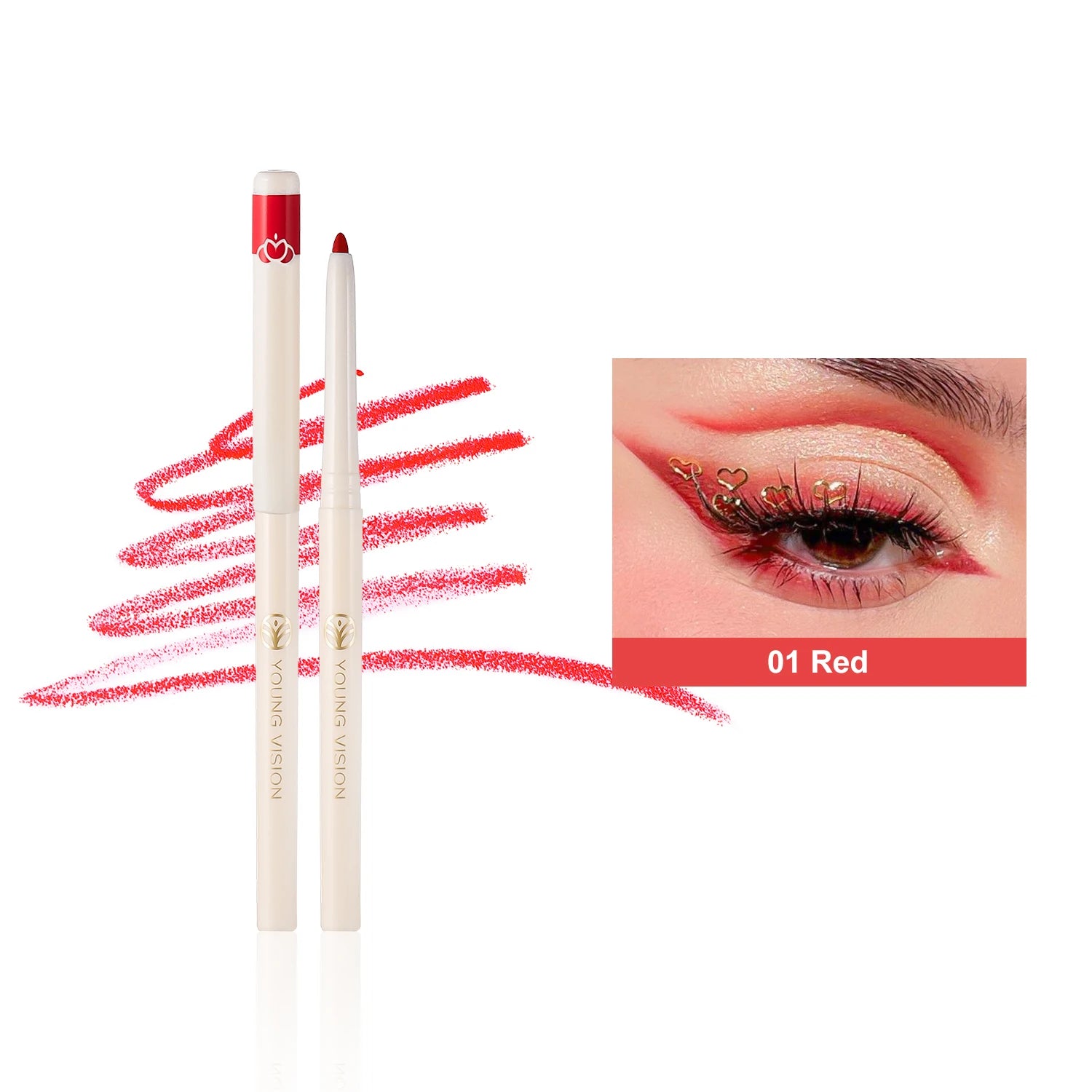 Anti-Smudge Colorful Eyeliner Pen Matte & Shimmer Finish Long-Lasting Waterproof Gel Liner for Eyes & Eyeshadow Eyes Makeup Zpaxo 01