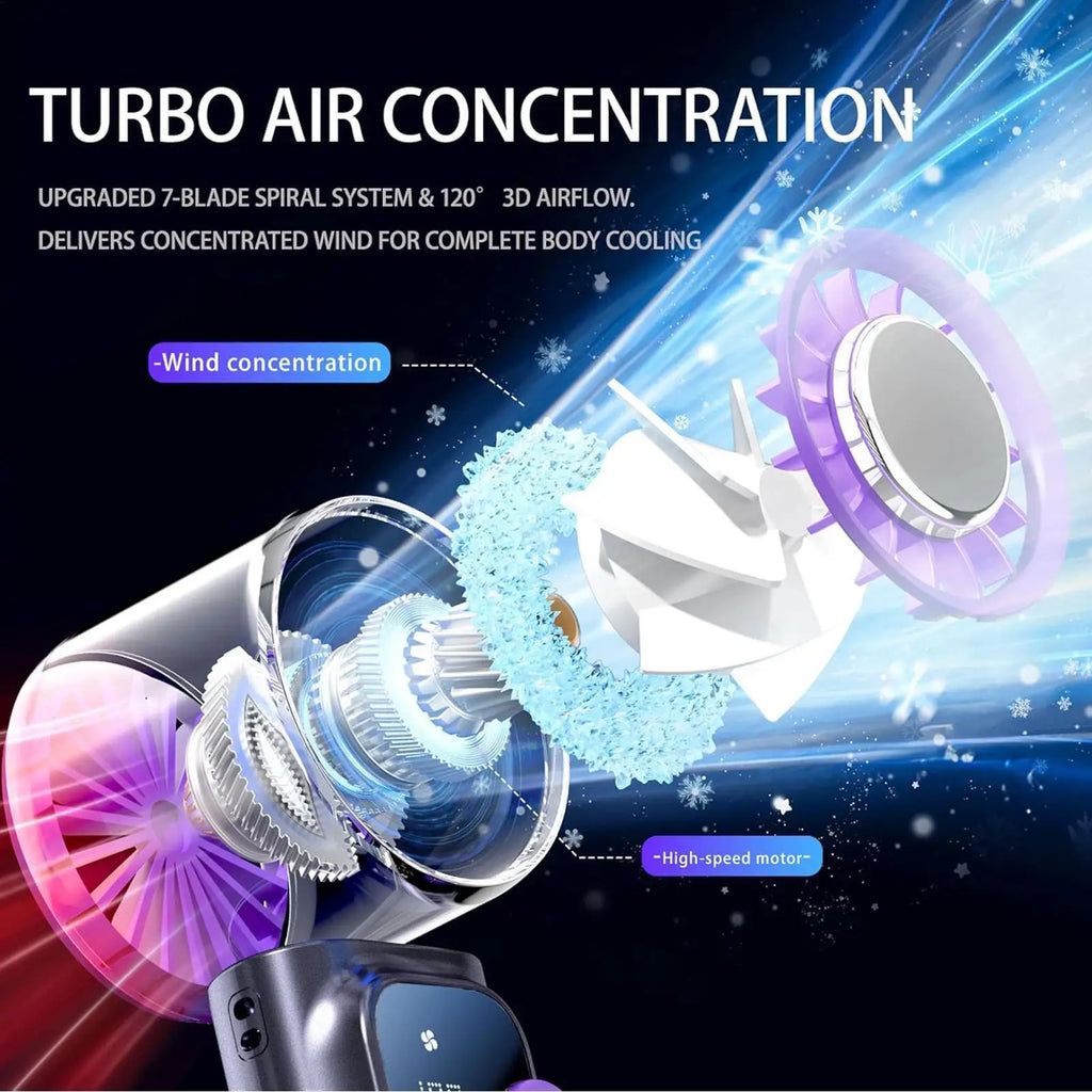 Handheld Fan 199-Speed Variable Cooling Fans 4000mAh Rechargeable
