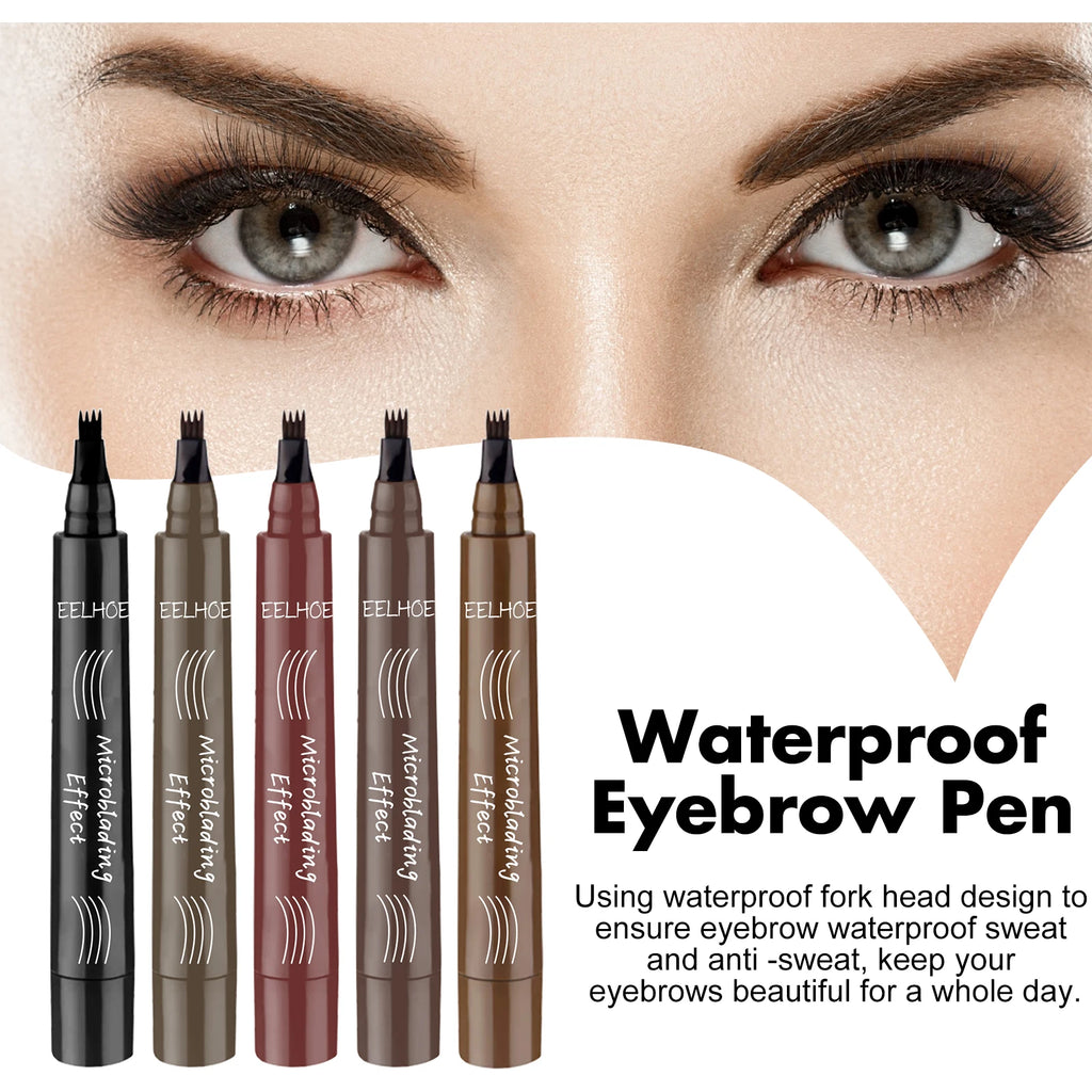 4 Point Eyebrow Pencil 4 Prong Tip Eyebrow Pen 4 Fork Eyebrow Pencil Waterproof Liquid Eyebrow Pencil Long Lasting Like Real Zpaxo