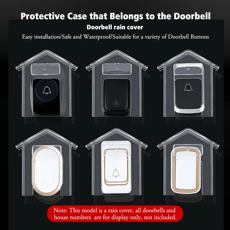 Doorbell Rain Cover Smart Home Wireless Bell Waterproof Chime Button Zpaxo Default Title