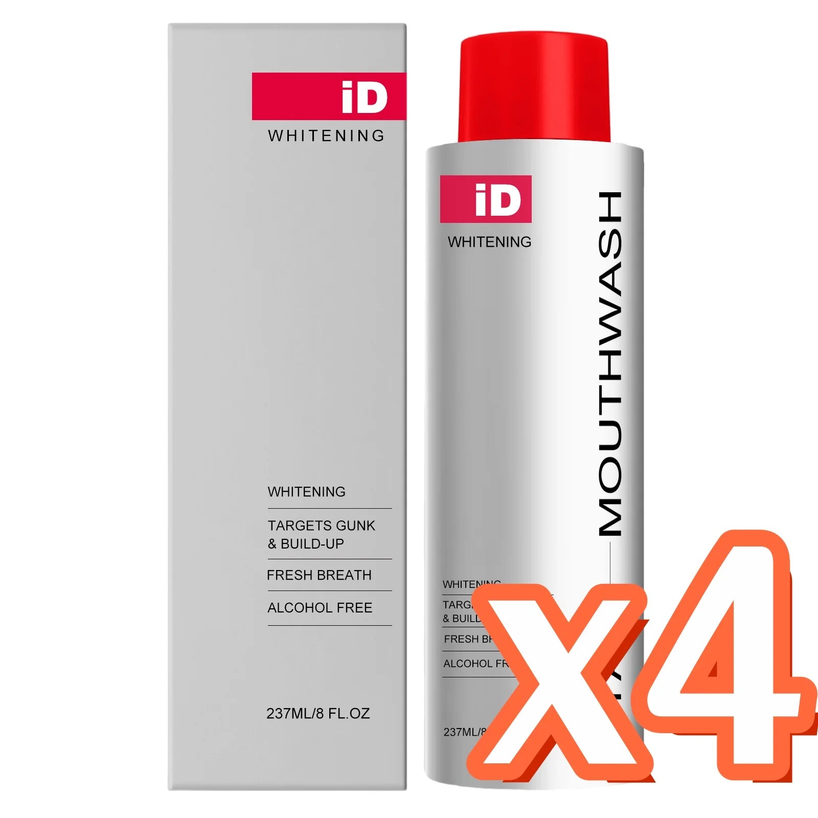 Teeth Whitening Menthol Mouthwash | Freshen Breath & Reduce Stains Whitening Mouthwash Zpaxo 237ml Boxed x 4 One Unit adults