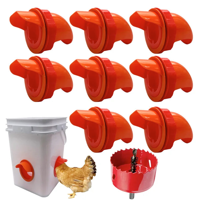 No Waste Chicken Feeder Rat Stopper Caps Ports Hole Saw DIY Poultry
