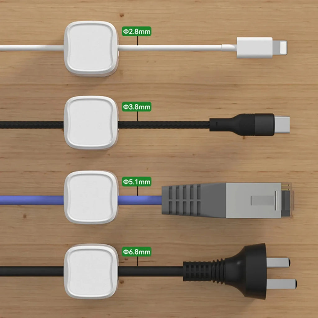Magnetic Cable Clips – Under-Desk Cord Holder & Organizer