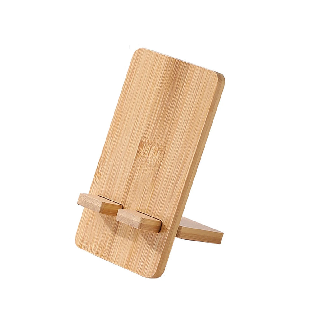 Bamboo Wood Desktop Phone & Tablet Lazy Stand Dock