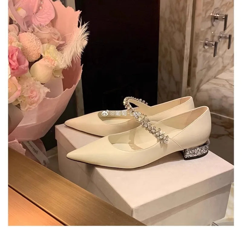 Flat Shoes for Women Spring and Autumn 2025 New Elegant Pointed Toe Rhinestone Leopard Print Shallow Ladies shoes loafers women Zpaxo