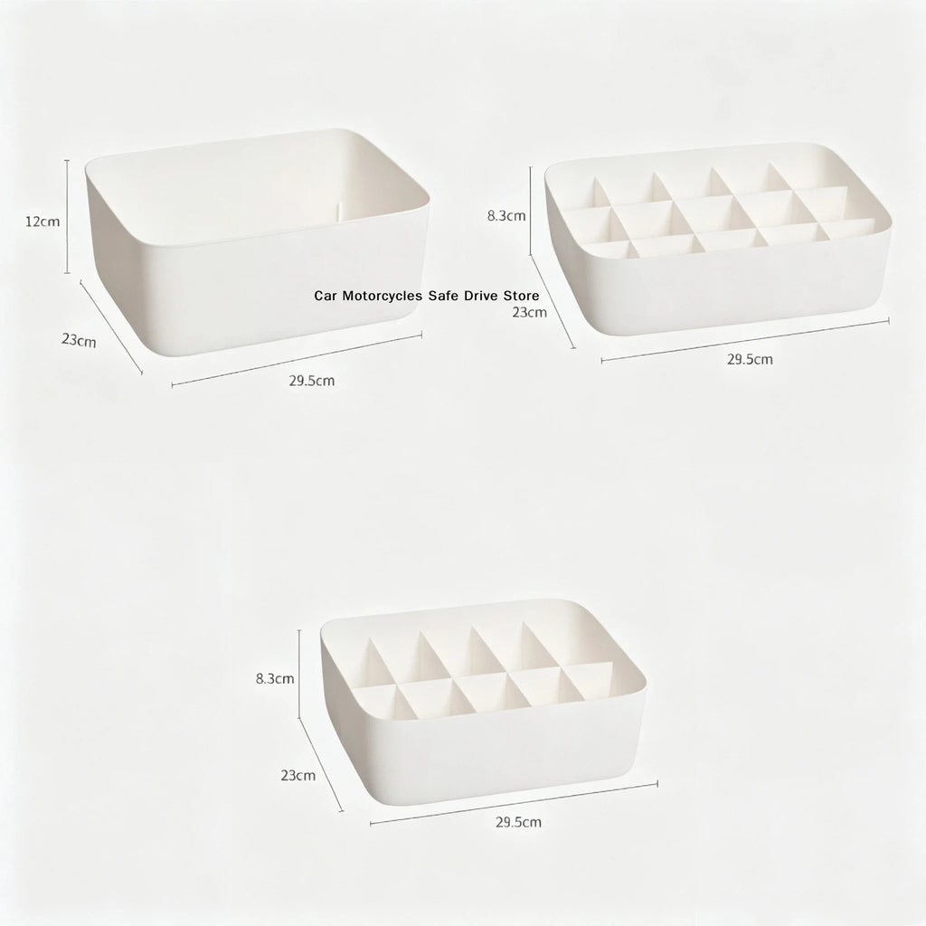 CM1 10 15 Grid Plastic Underwear Storage Box Removable Dividers Lids