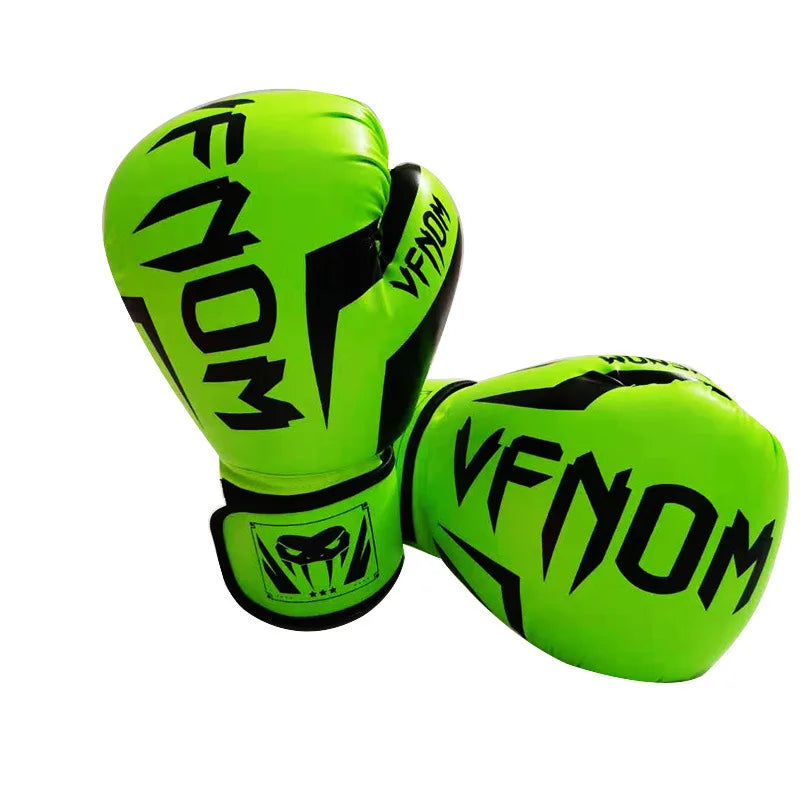 Adult and Children's Sanda Training Muay Thai Combat Boxing Gloves Home Fitness Boxing Sports Taekwondo PU Boxing Gloves Zpaxo 8oz green