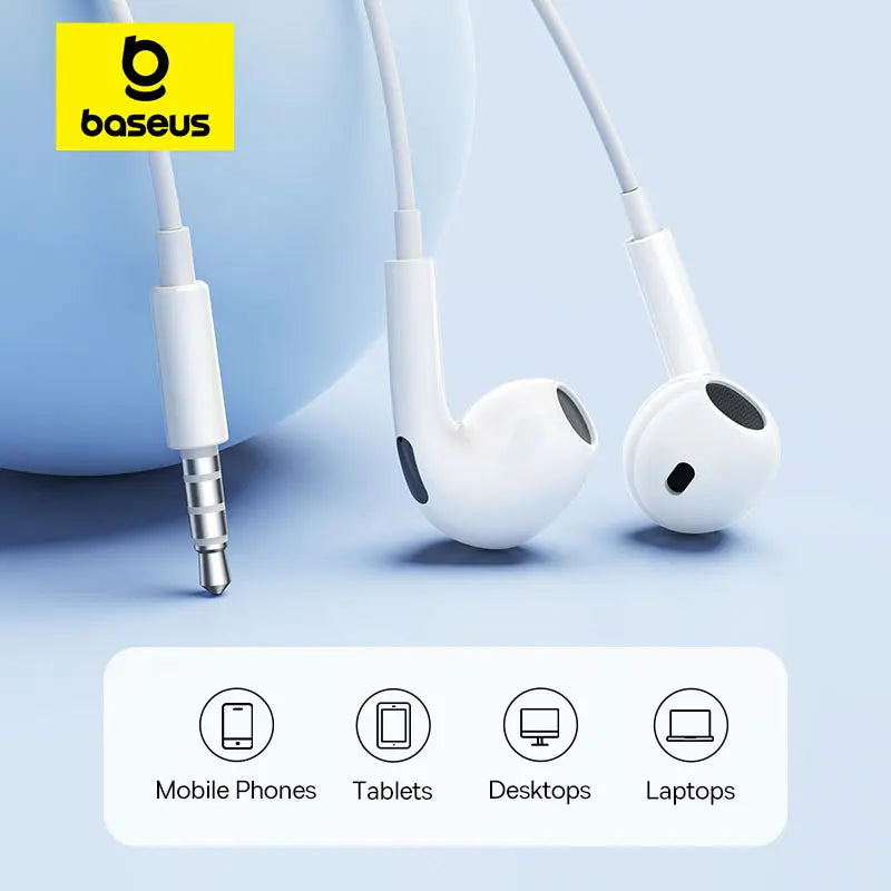 Baseus HZ19 Wired Earphone Semi-in-earphones Xiaomi Samsung Huawei