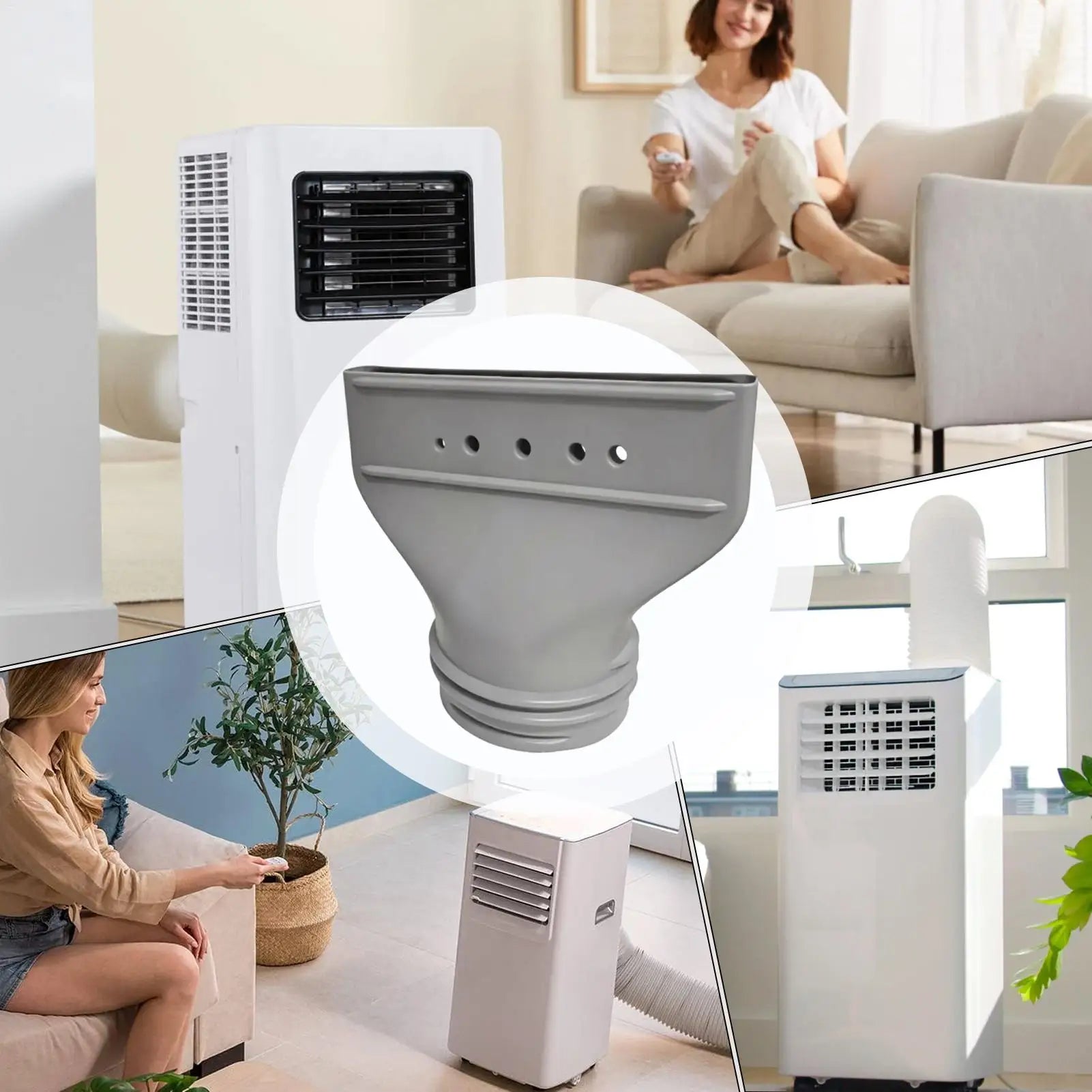 Portable AC Hose Adapter Flat Mouth Quick Connect Air Conditioner